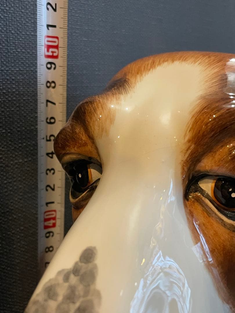 イタリア製　犬の置物 オブジェ 陶製 インテリア バセット