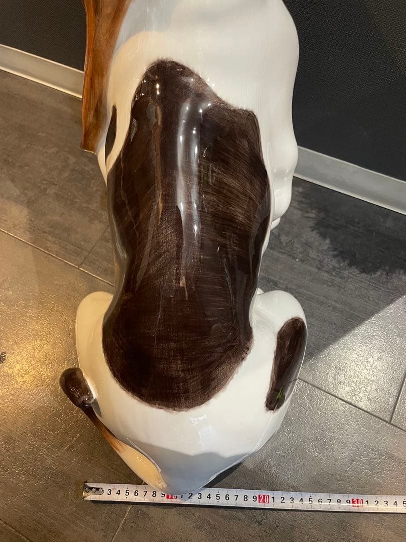 イタリア製　犬の置物 オブジェ 陶製 インテリア バセット