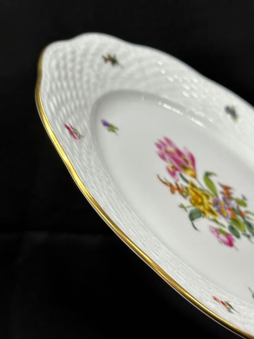 【美品】HEREND ヘレンド　フラワーブーケ　プレート　19cm 皿