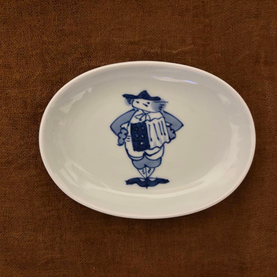 【美品】有田焼 青花 南蛮人 しん窯 異人柄 和食器 楕円皿 5枚セット