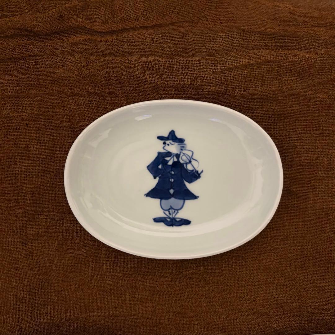 【美品】有田焼 青花 南蛮人 しん窯 異人柄 和食器 楕円皿 5枚セット