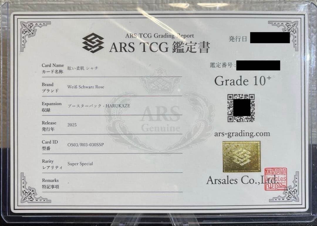 【ARS10+鑑定書付】　眩い柔肌　シャチ　SSP　HARUKAZE