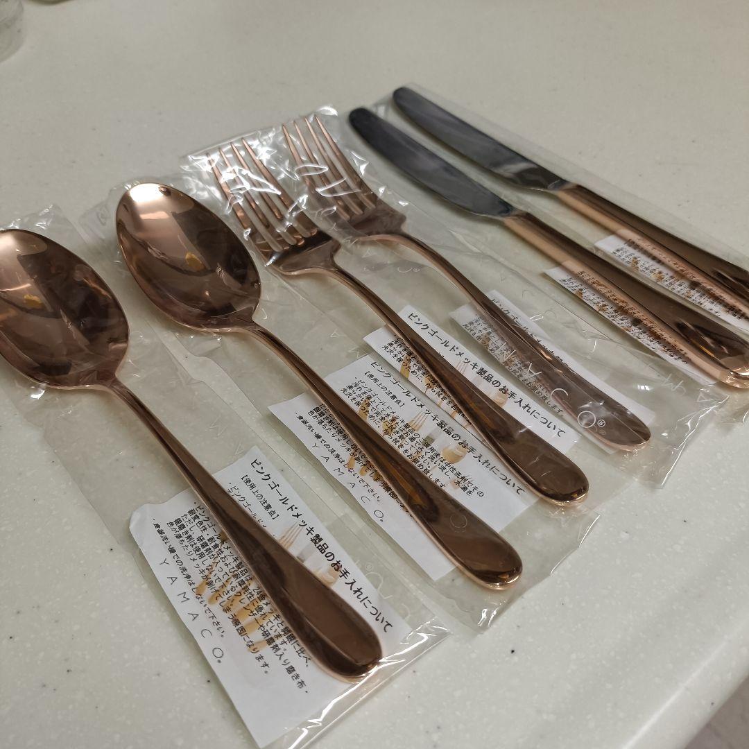 ✦新品✦YAMACO ピンクゴールドカトラリーセット
