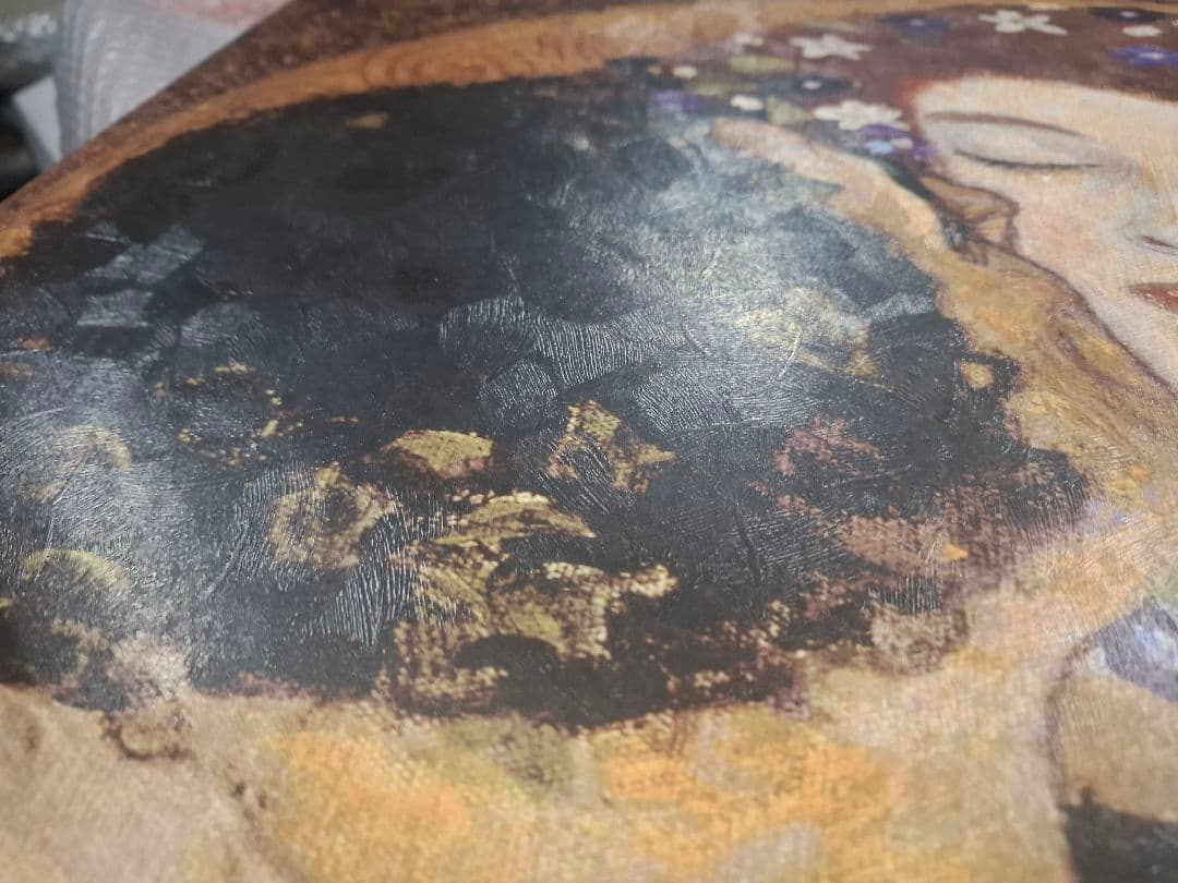 断*人様 【美品】クリムト 接吻 アート インテリア 一点物 イタリア産