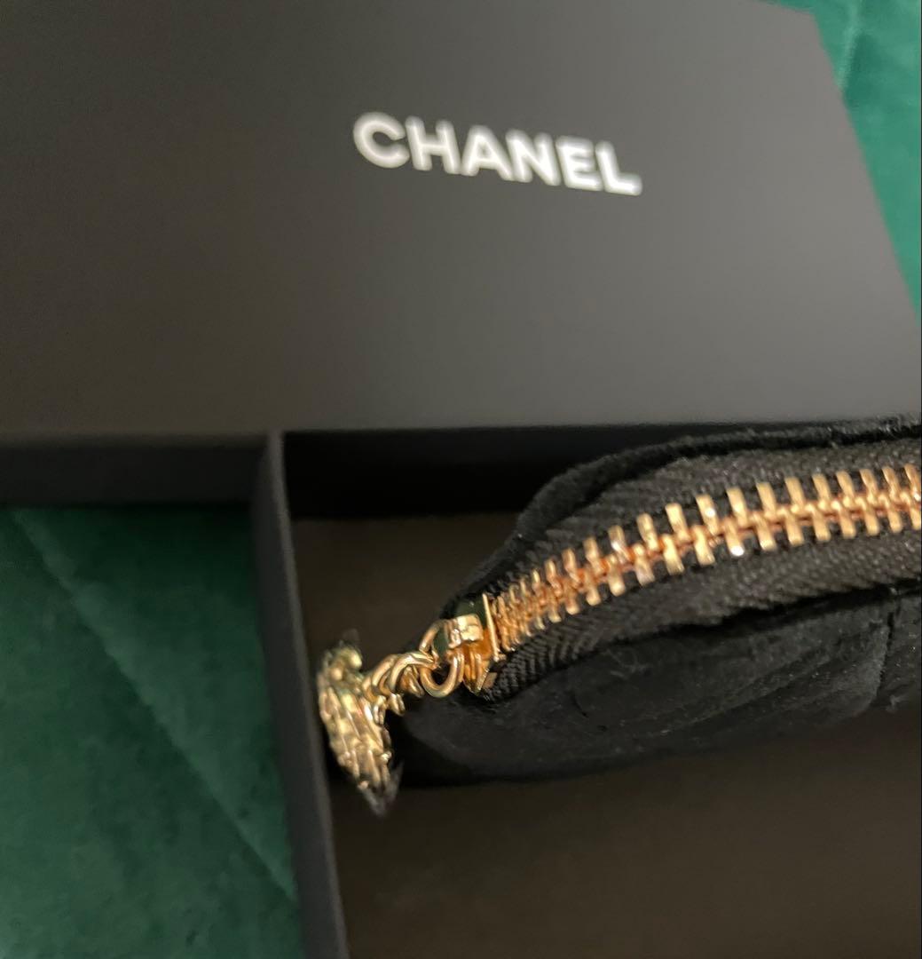 新品　シャネル キルティングポーチ　ノベルティ品　ベルベット　コスメポーチ