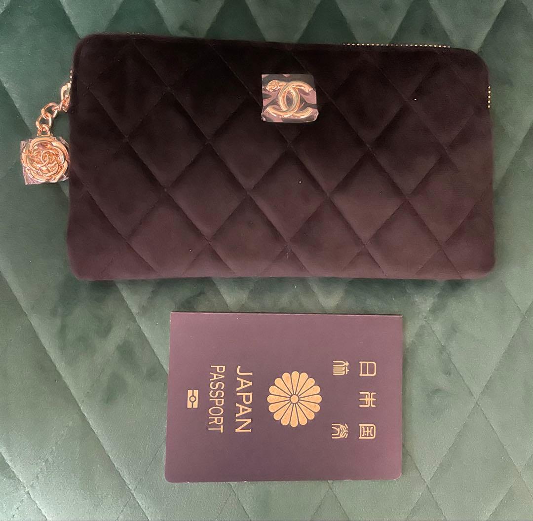 新品　シャネル キルティングポーチ　ノベルティ品　ベルベット　コスメポーチ