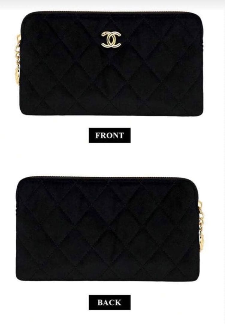 新品　シャネル キルティングポーチ　ノベルティ品　ベルベット　コスメポーチ