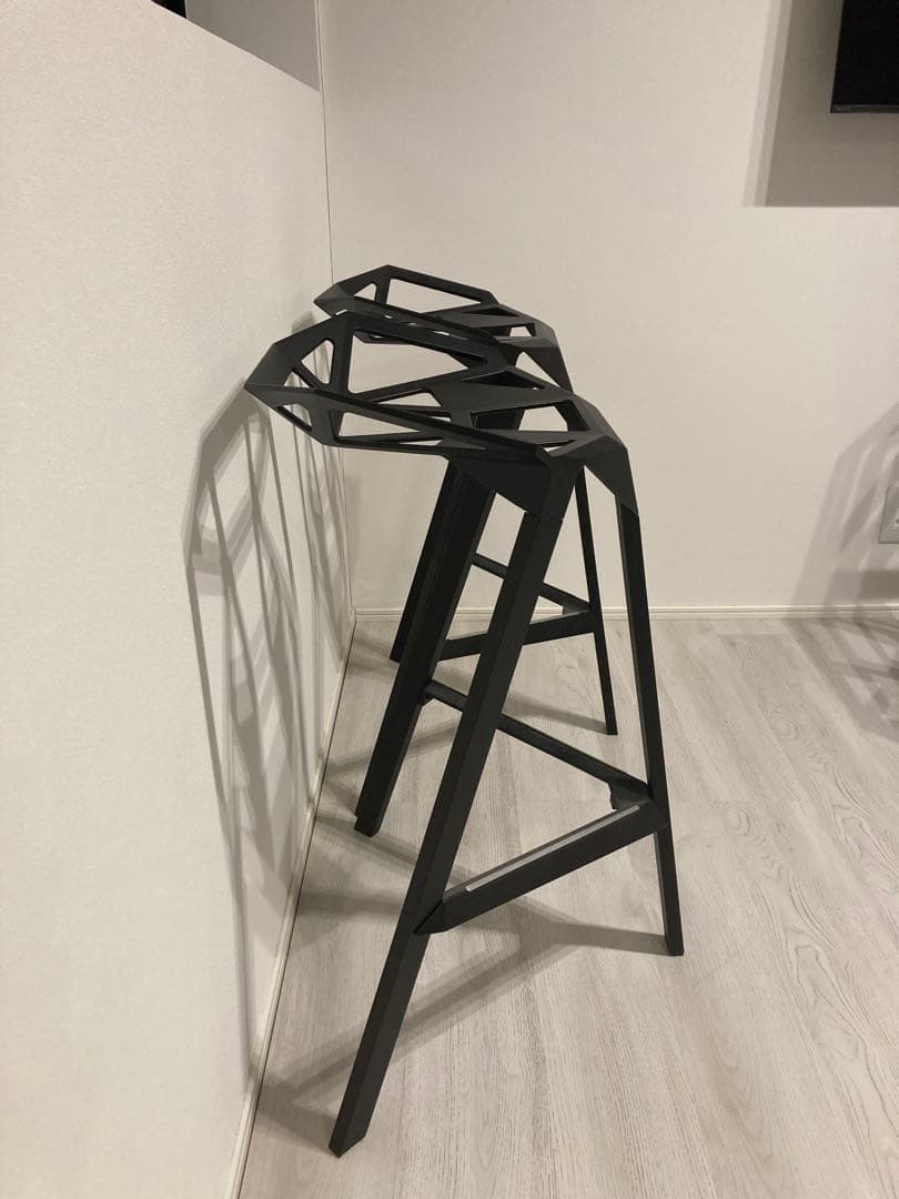 ②幾何学デザインハイチェア1脚