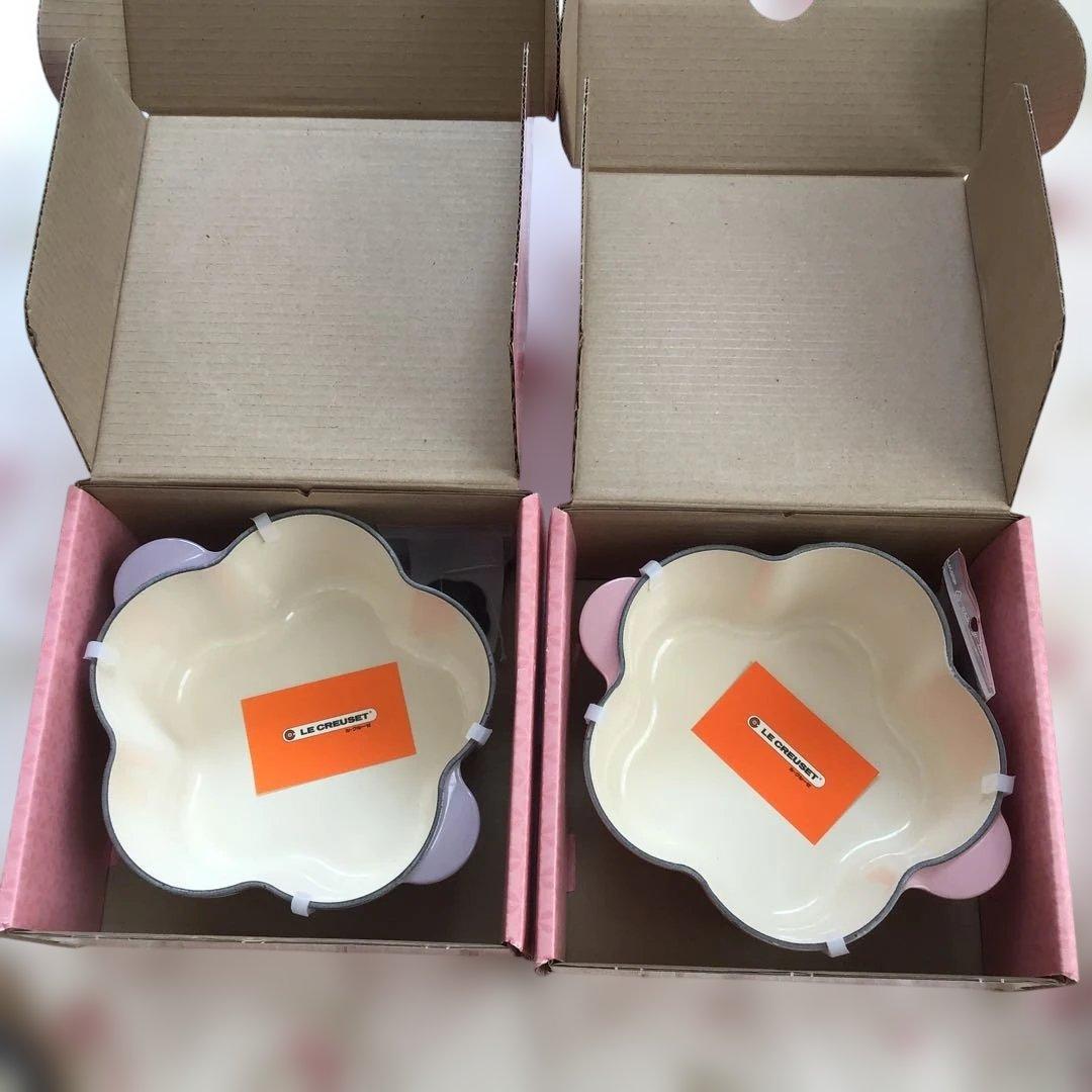 ル・クルーゼ　まとめ売り　鍋　2個 ココットフルール フラワー　限定