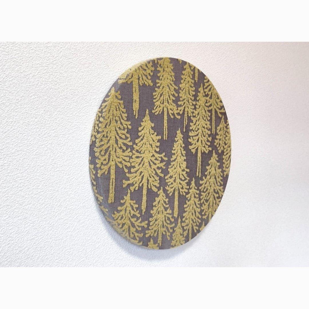 ミナペルホネン　ファブリックパネル　metsä　メッツァ　特大　丸型　グレー　黄