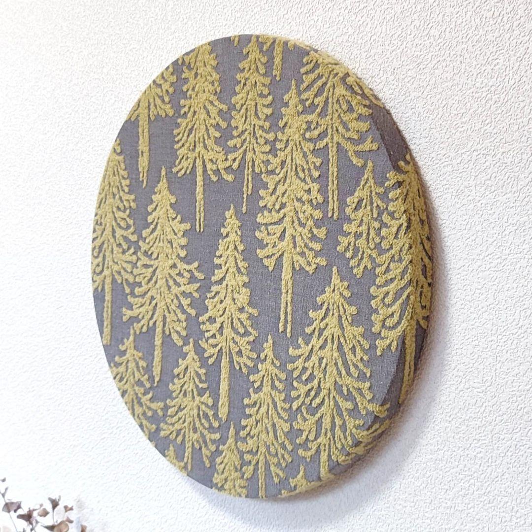 ミナペルホネン　ファブリックパネル　metsä　メッツァ　特大　丸型　グレー　黄