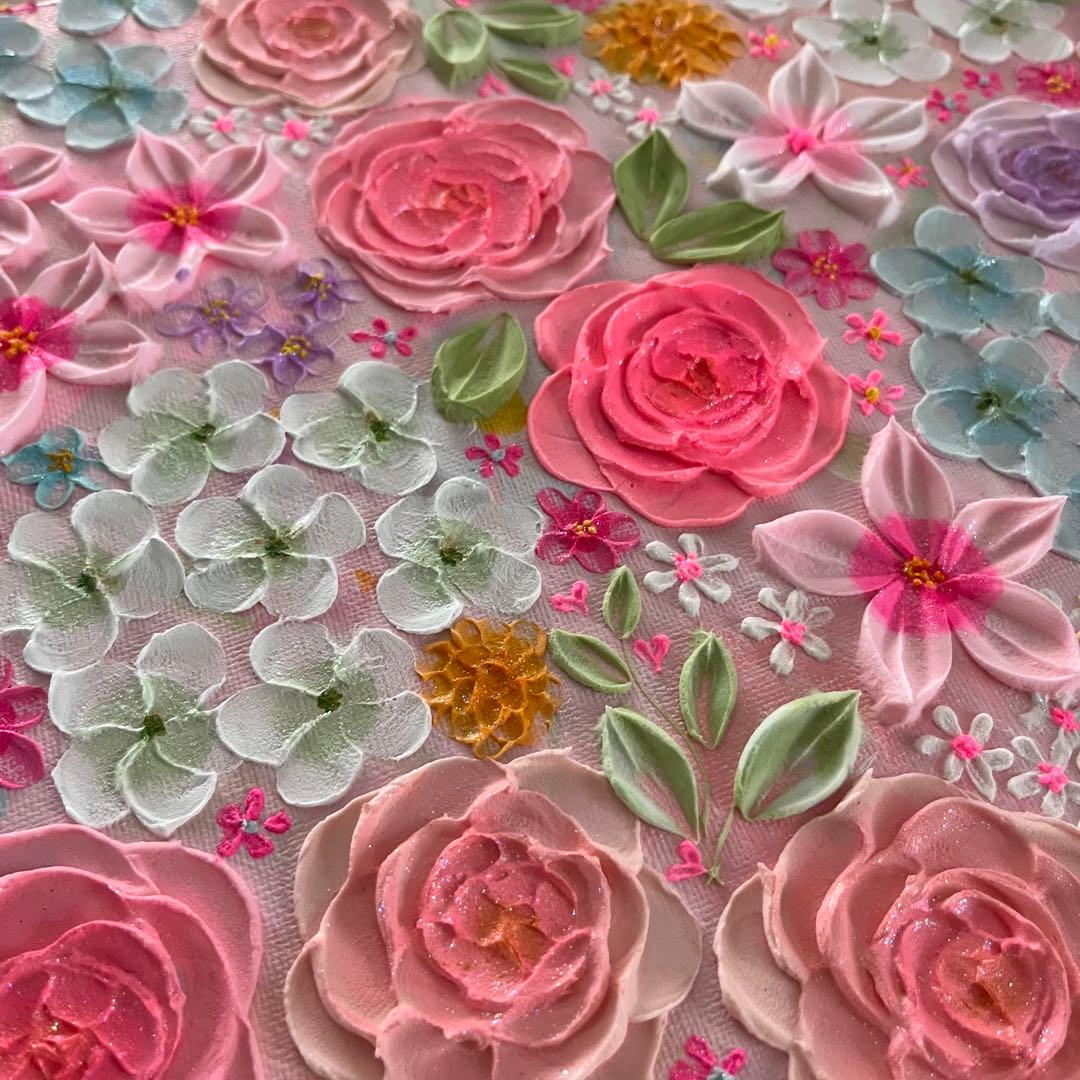 テクスチャーアート　ボタニカル フラワーアート 花図鑑 フランフラン