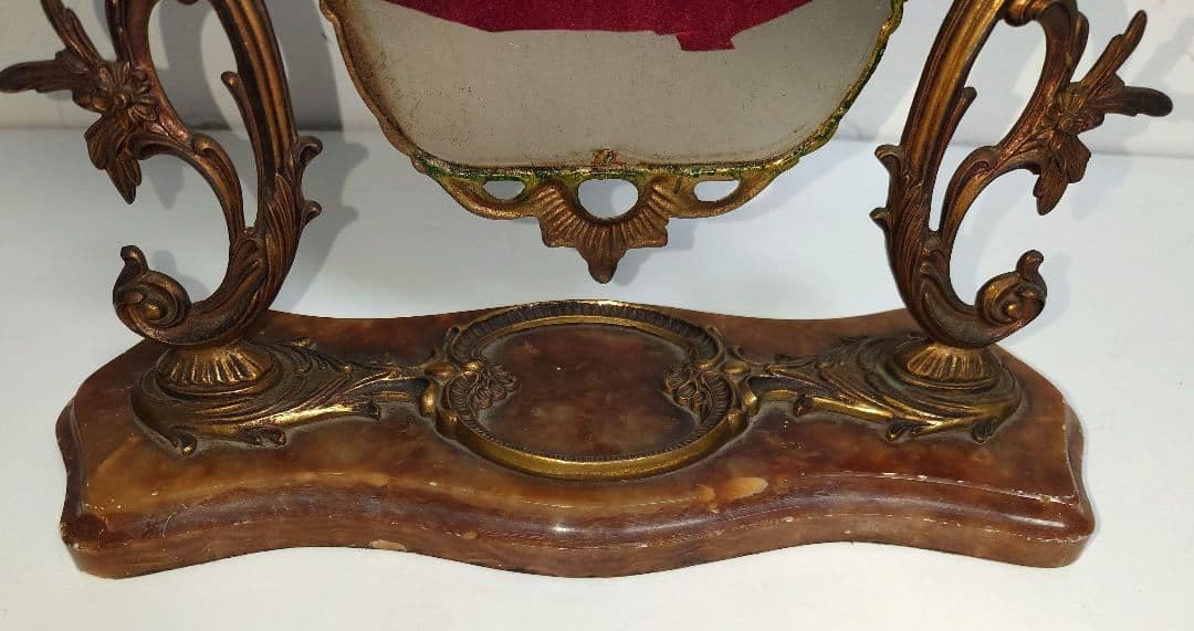 真鍮 大理石 鏡 アンティーク イタリア ITALY 置き鏡 レトロ