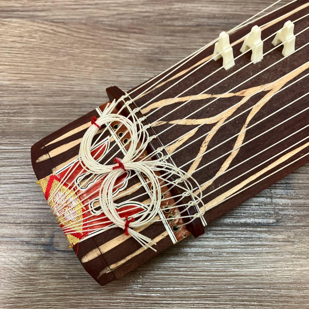昭和レトロ ミニ琴 13弦 お琴 楽譜 元箱付き 弦楽器 伝統工芸 和楽器