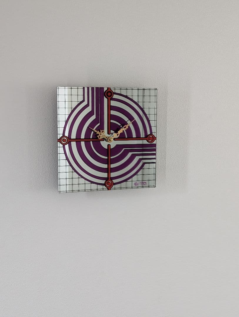 70's-80's EVITA ミラー ウォールクロック レトロ スペースエイジ