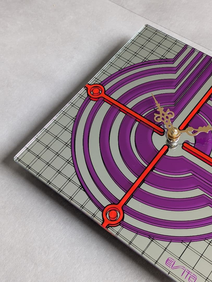 70's-80's EVITA ミラー ウォールクロック レトロ スペースエイジ