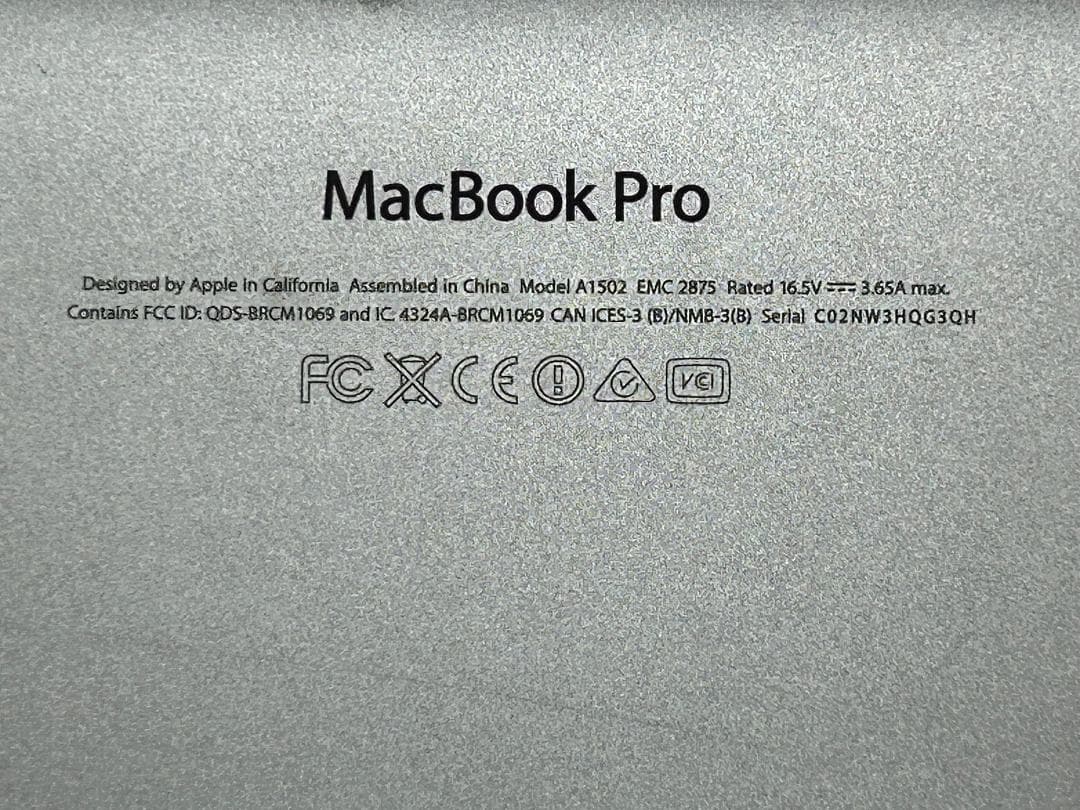 MacBook Pro 2014、メモリ8GB