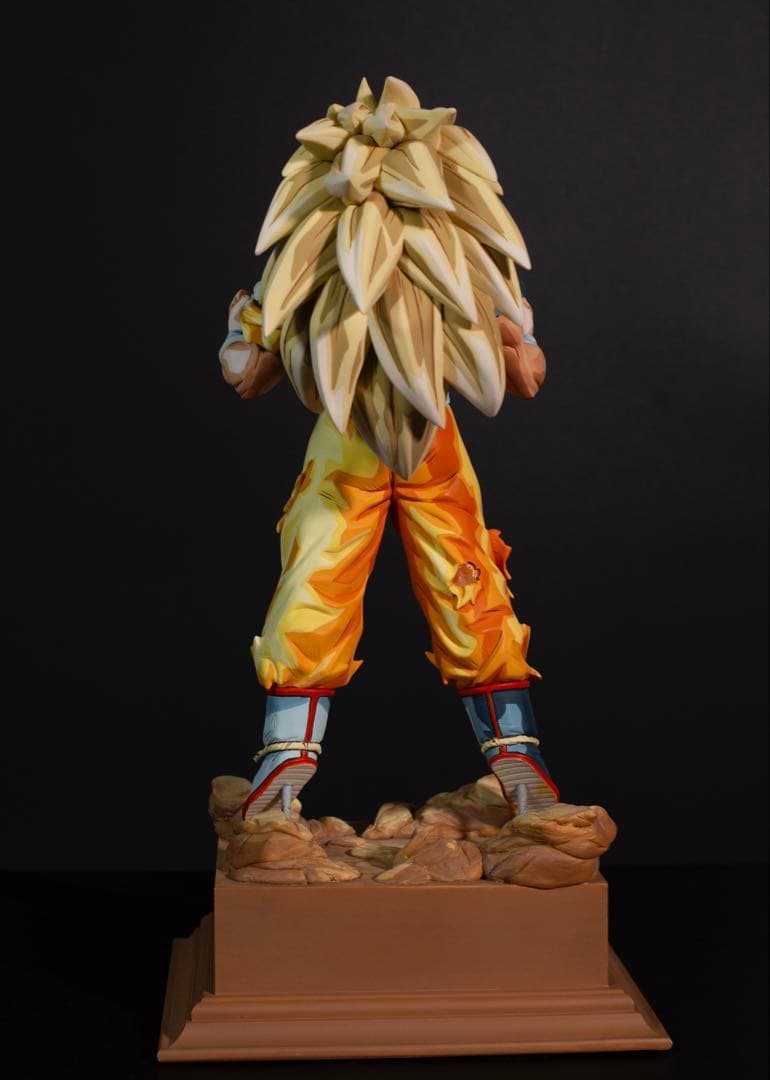 ドラゴンボール リペイント 超サイヤ人孫悟空3 台座付　　2D 二次元彩色