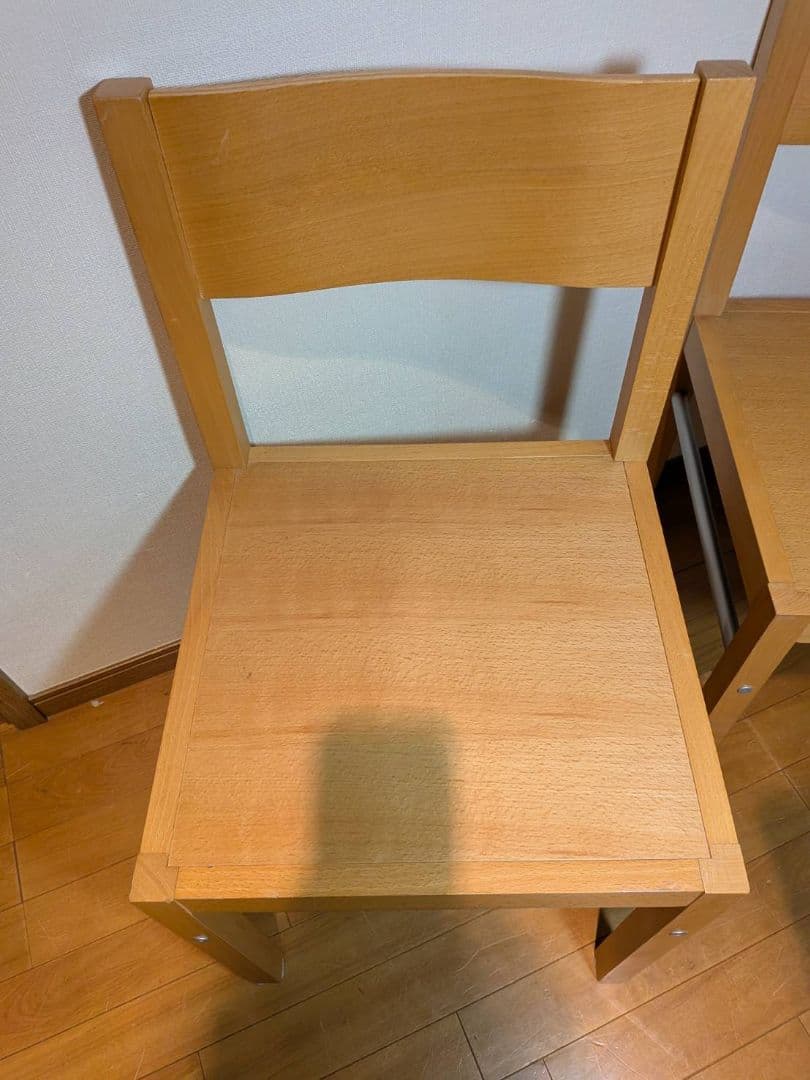 《送料込》無印 ダイニングチェア ブナ材 木製イス 廃盤品 2脚セット 椅子