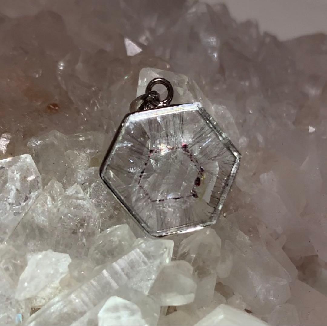 ⭐️神秘的⭐️スーパーセブン　六芒星　ペンダントトップ　レピドクロサイト　ゲーサイト