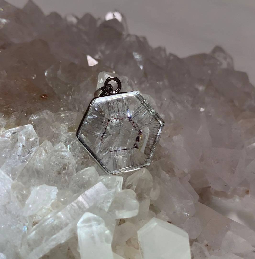 ⭐️神秘的⭐️スーパーセブン　六芒星　ペンダントトップ　レピドクロサイト　ゲーサイト