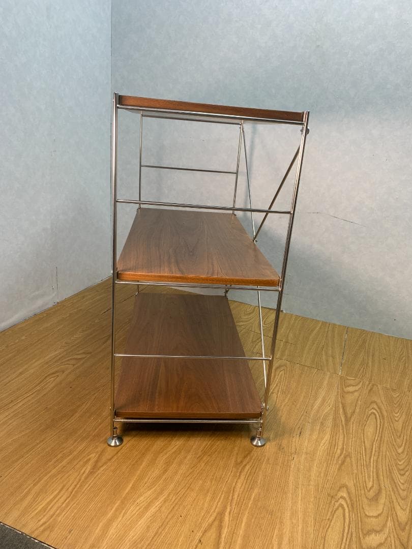 Y☆952 無印 ステンレスユニットシェルフ　ウォールナット材