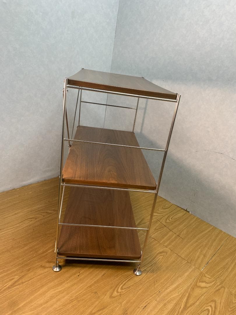 Y☆952 無印 ステンレスユニットシェルフ　ウォールナット材