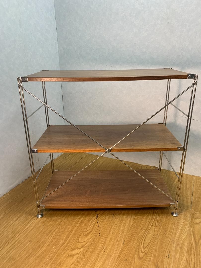 Y☆952 無印 ステンレスユニットシェルフ　ウォールナット材