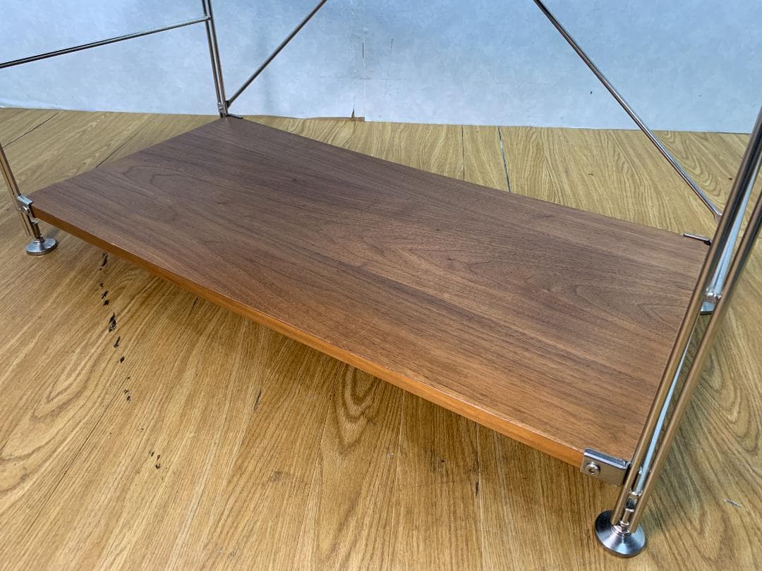 Y☆952 無印 ステンレスユニットシェルフ　ウォールナット材