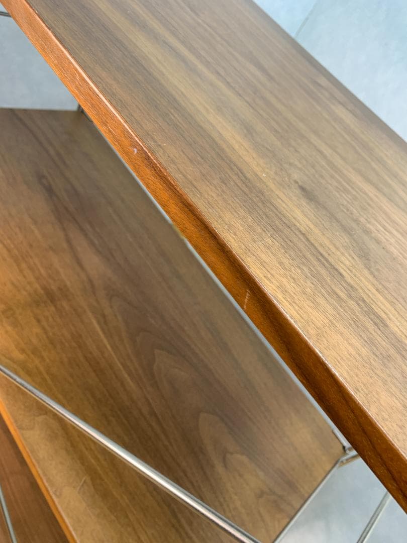 Y☆952 無印 ステンレスユニットシェルフ　ウォールナット材