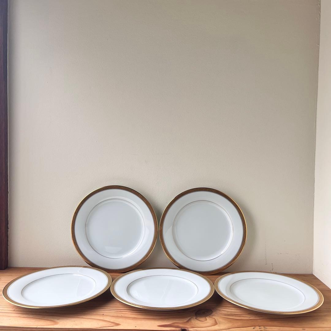 ノリタケ ゴールドリッジ 23cmプレート　5枚セット　5480s 金彩