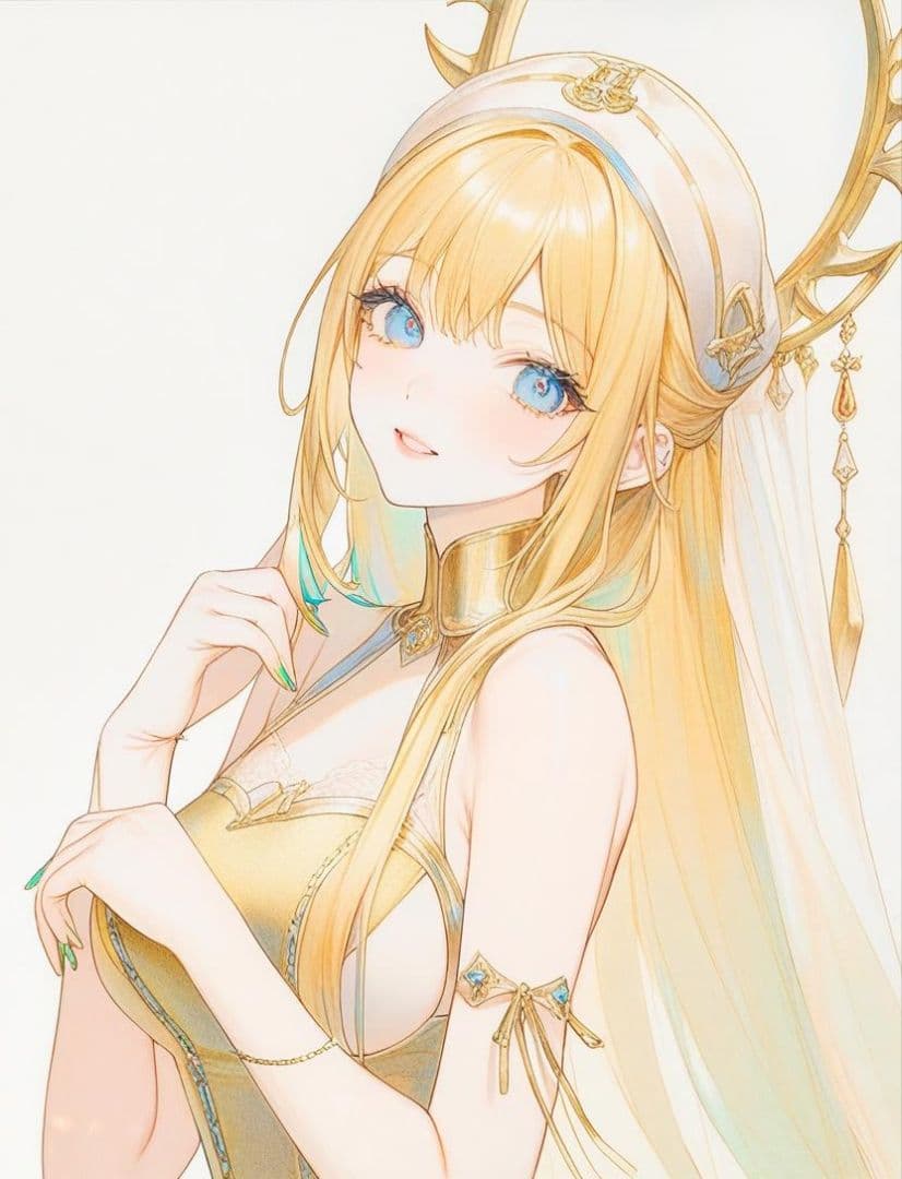 金色のビキニスタイルイラスト4枚セット♥ポスターa4紙光沢