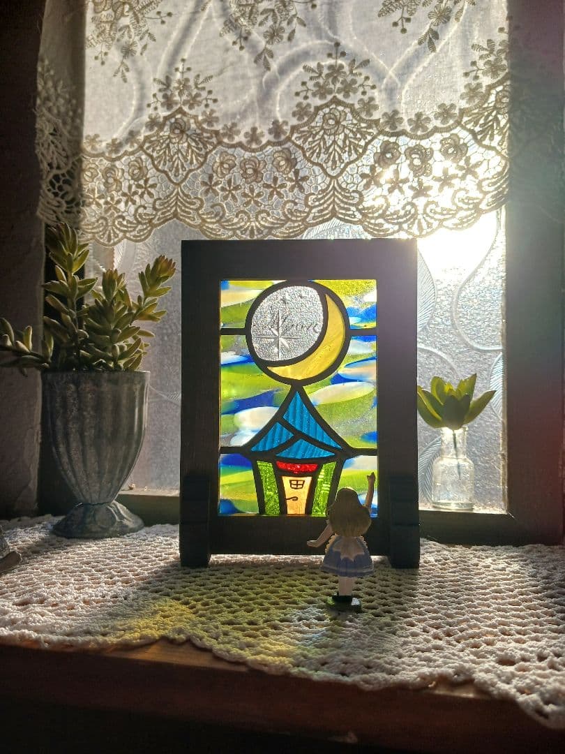 ちゃるステンドグラス　黄昏月セット