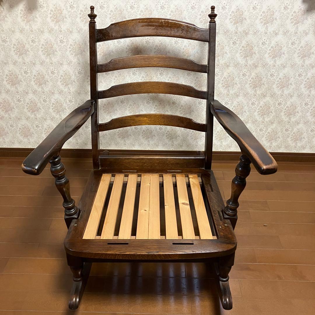 飛騨産業 キツツキ ロッキングチェア 無垢材 花柄ファブリック