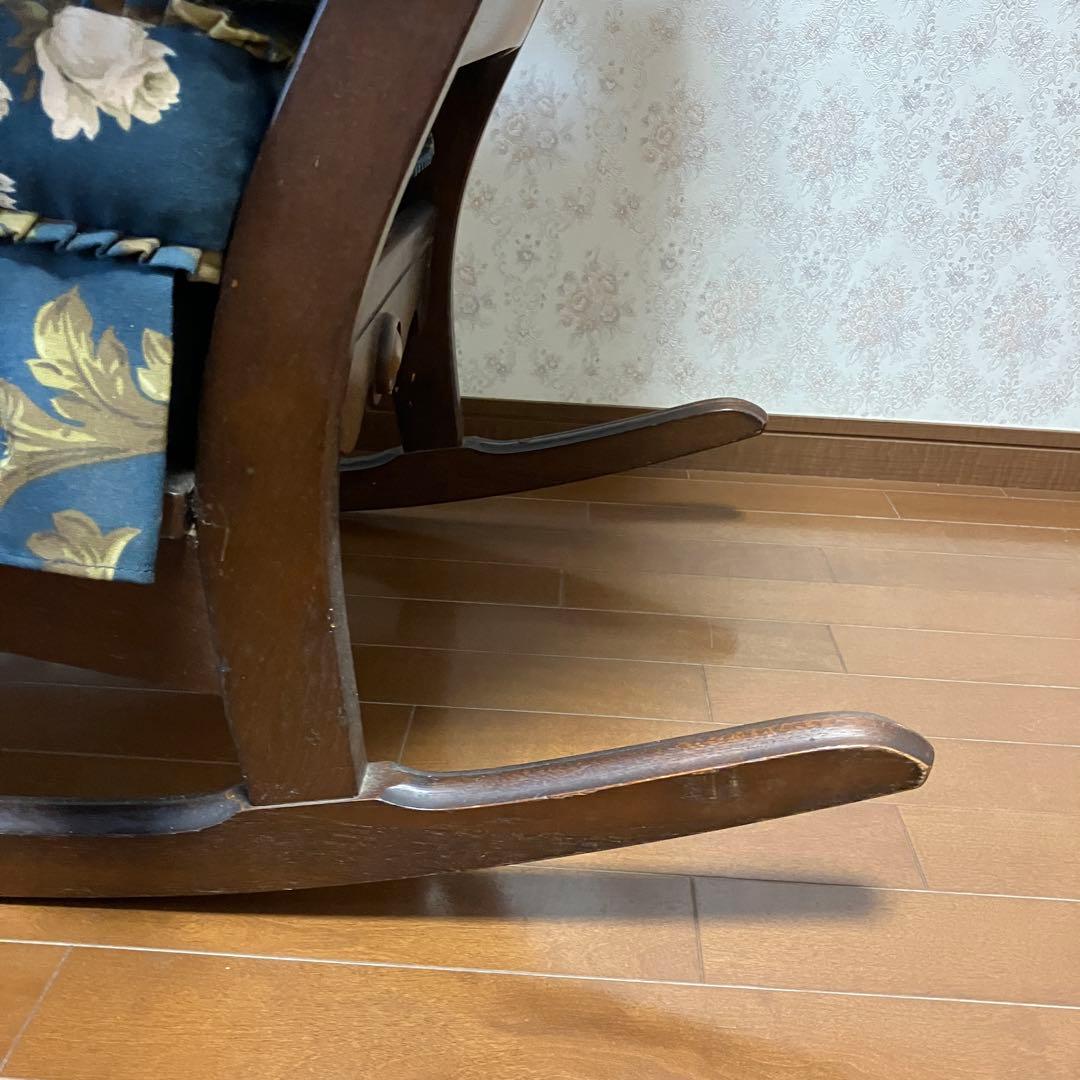 飛騨産業 キツツキ ロッキングチェア 無垢材 花柄ファブリック