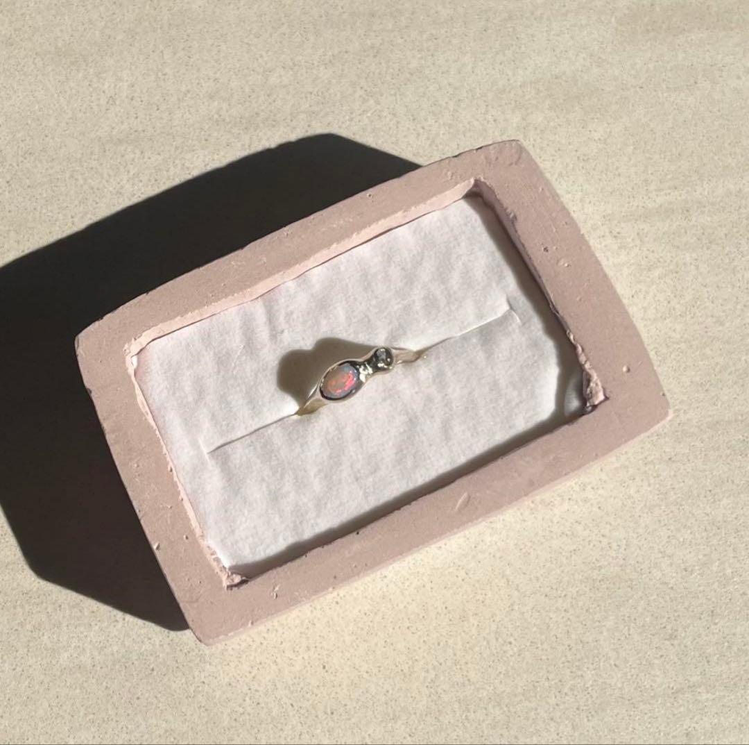 PLUIE プリュイ メモリアルリング オパール×アクアマリン