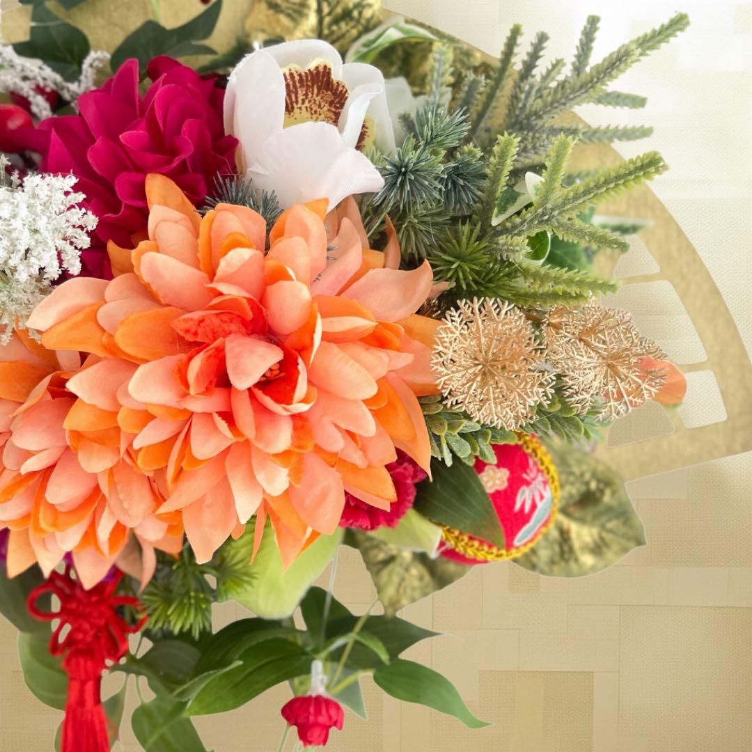⑰ 迎春しめ縄｜和モダン新年飾り｜玄関にも室内にも飾れるアートフラワーインテリア