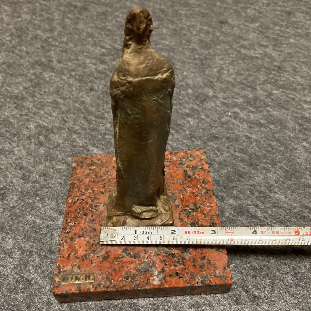 美術品　アート　アンティーク　金属製象　台座石