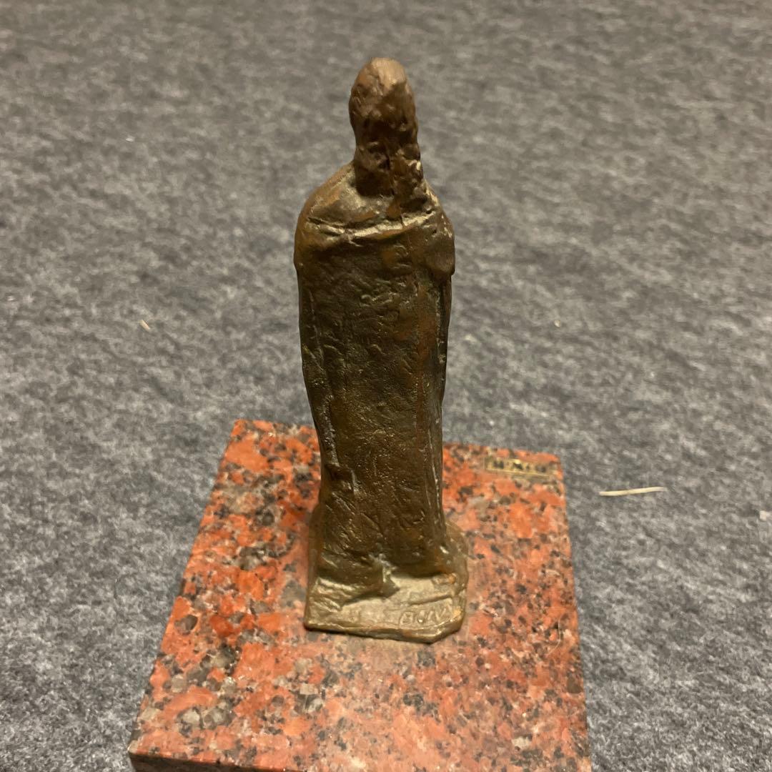 美術品　アート　アンティーク　金属製象　台座石