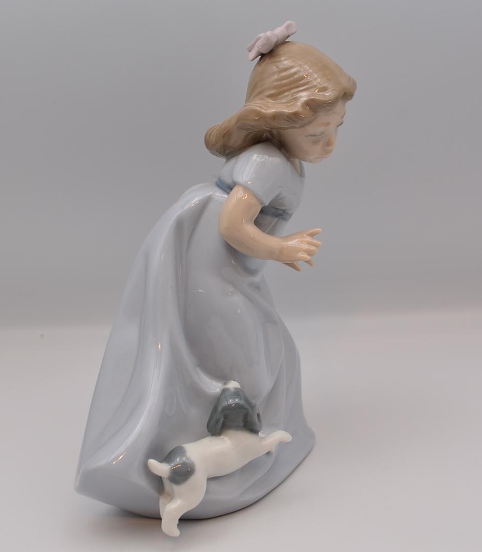 仔犬とかけっこ／愛犬とかけっこ　NAO・リヤドロ　２体セット　スペイン　ご成約済