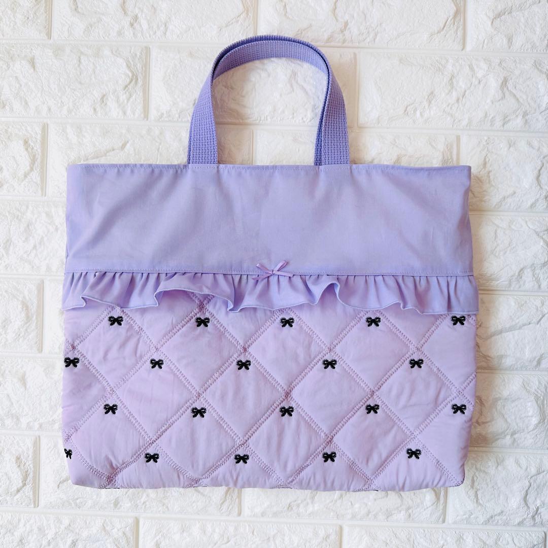 はるsuke☆　レッスンバッグ　パープル　体操服袋　女の子　ハンドメイド