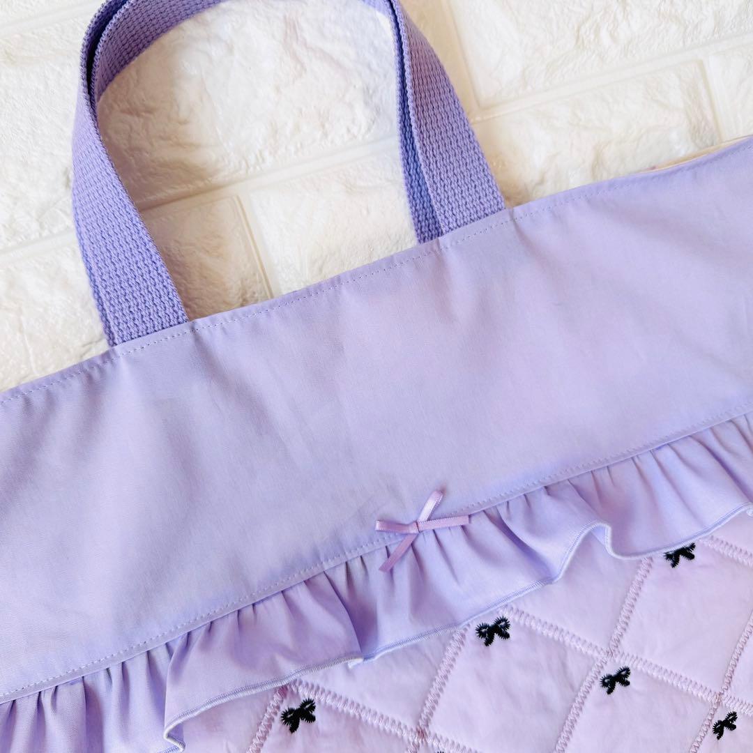 はるsuke☆　レッスンバッグ　パープル　体操服袋　女の子　ハンドメイド