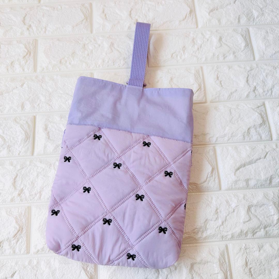 はるsuke☆　レッスンバッグ　パープル　体操服袋　女の子　ハンドメイド