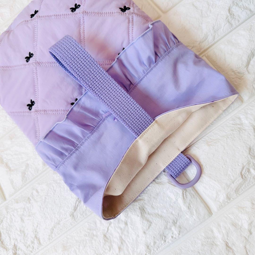 はるsuke☆　レッスンバッグ　パープル　体操服袋　女の子　ハンドメイド