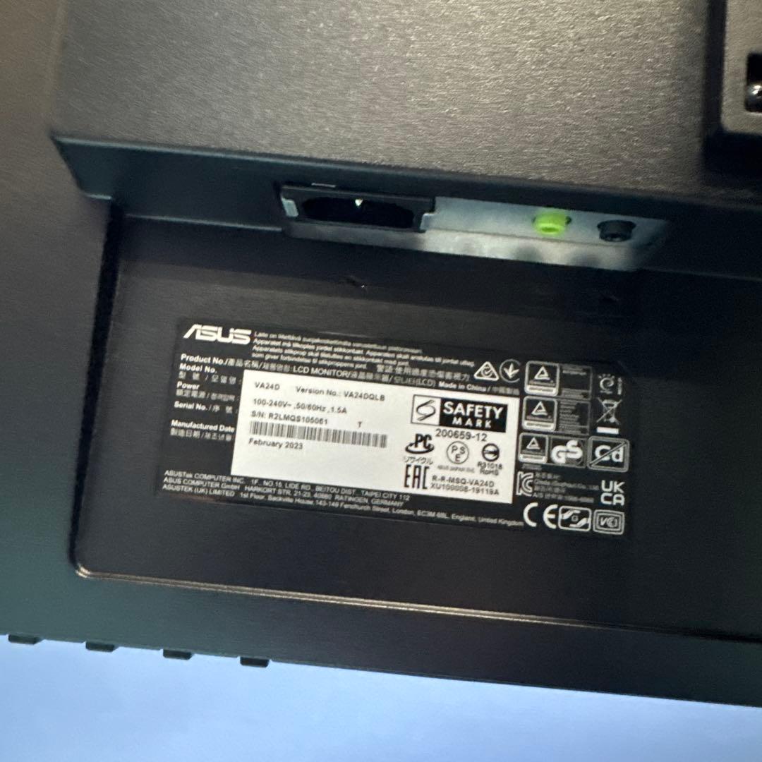 ASUS VA24DQLB 23.8インチ モニター　ブラック　フルHD