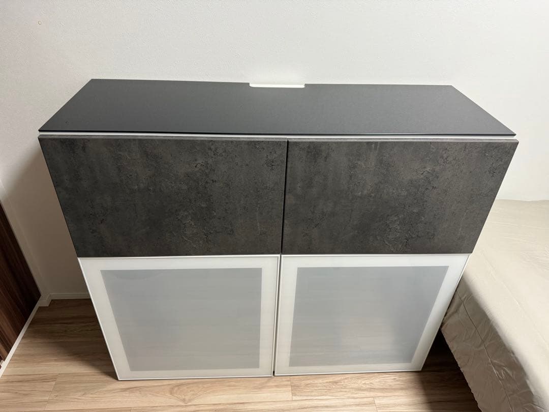 IKEA(イケア) BESTAモダン収納キャビネット グレー ホワイト