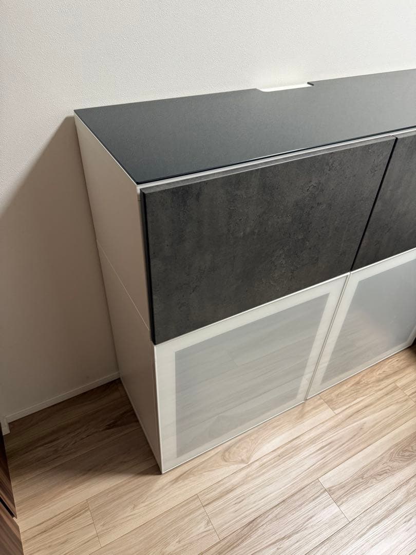 IKEA(イケア) BESTAモダン収納キャビネット グレー ホワイト