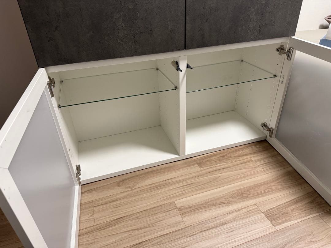 IKEA(イケア) BESTAモダン収納キャビネット グレー ホワイト
