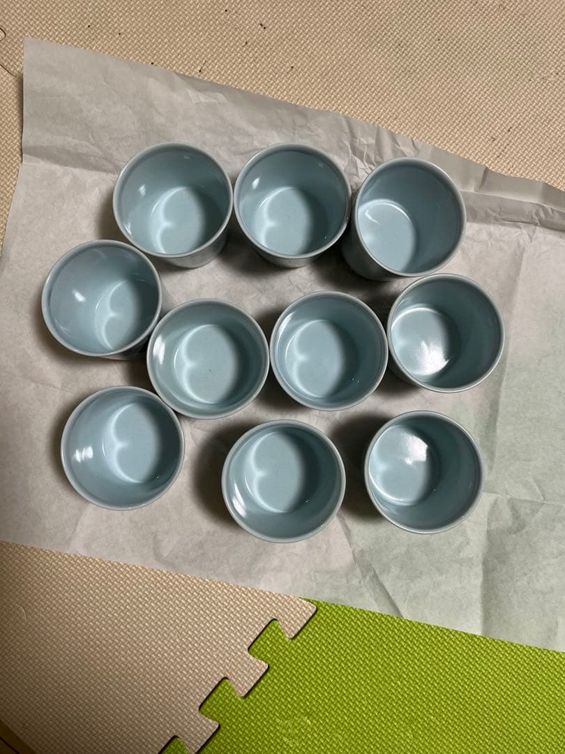 染付亀甲文様が描かれた蕎麦猪口 10個