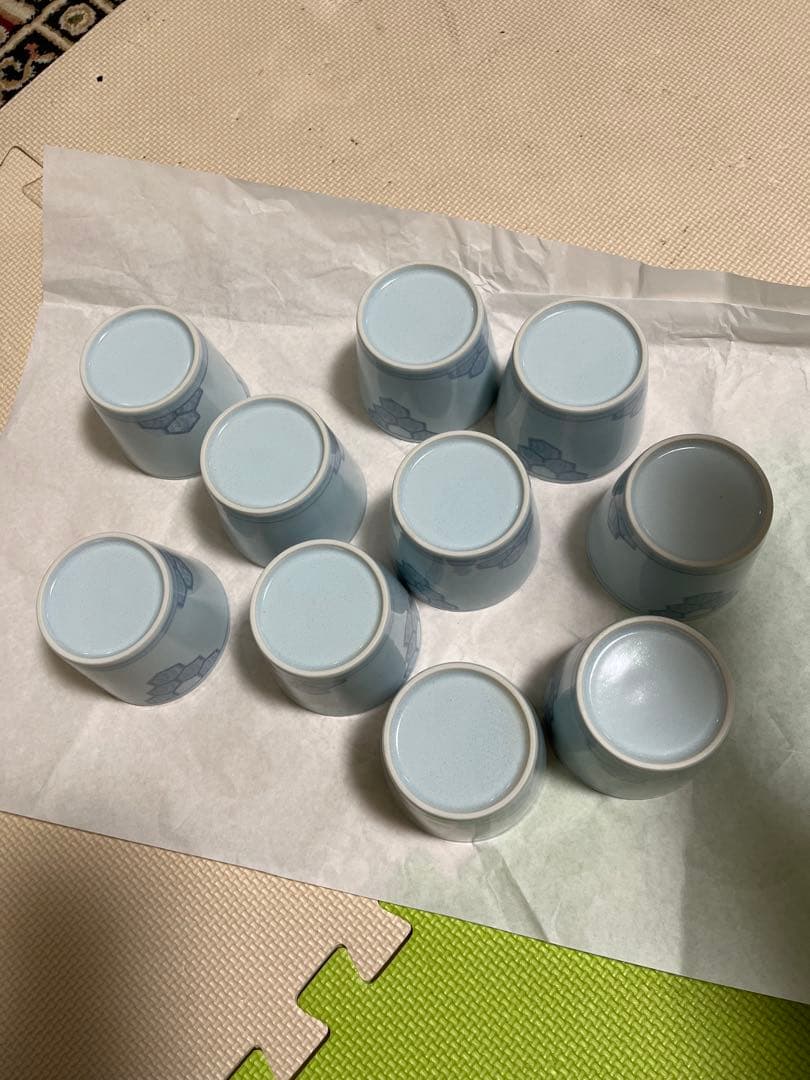 染付亀甲文様が描かれた蕎麦猪口 10個